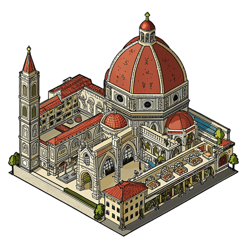 Illustration of a landmark in Firenze