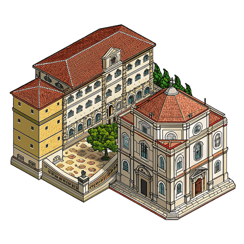 Illustration of a landmark in L'Aquila
