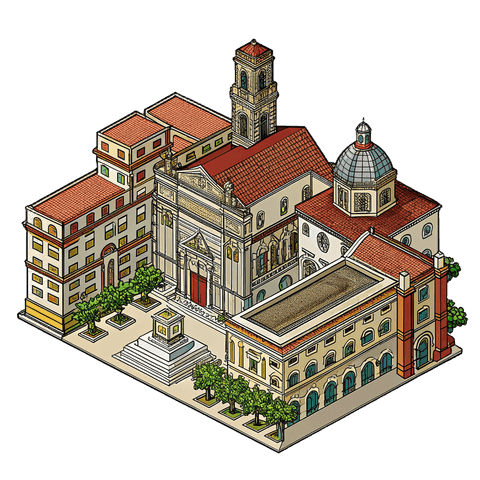 Illustration of a landmark in Oristano, Bonarcado's province