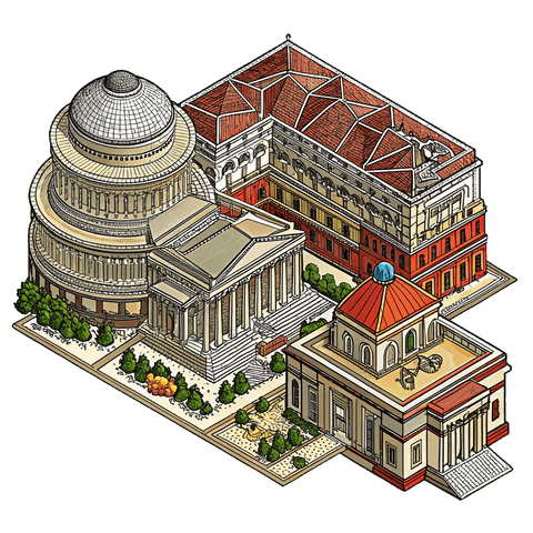 Illustration of a landmark in Roma