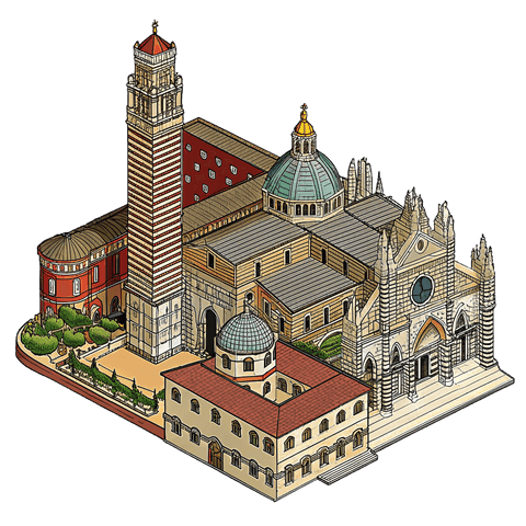 Illustration of a landmark in Siena