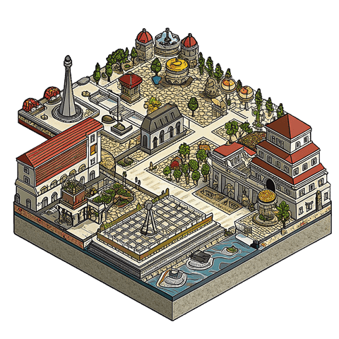 Illustration of a landmark in Trapani, Salaparuta's province