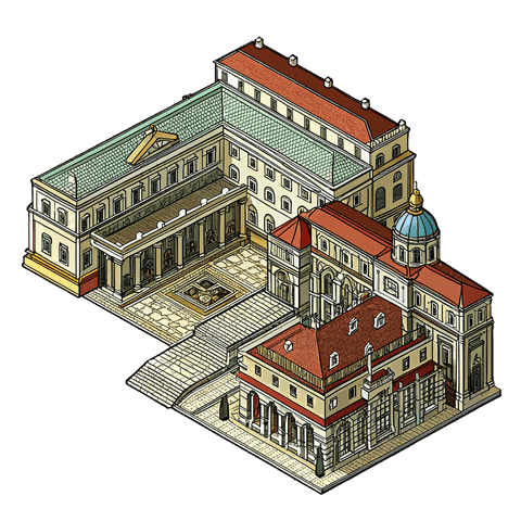 Illustration of a landmark in Vicenza