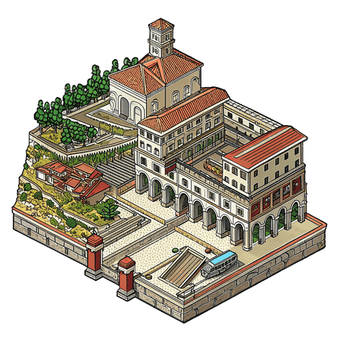 Illustration of a landmark in Viterbo